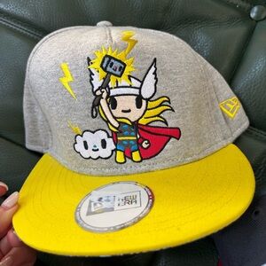 tokidoki Gray and Yellow Cap with Cartoon Design